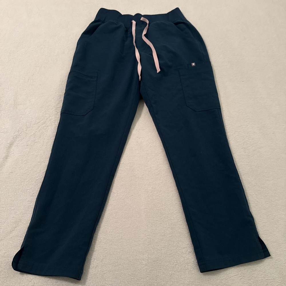 Figs Technical Collection Pants Womens M/P HW YOLA Scrub Drawstring Pockets Teal